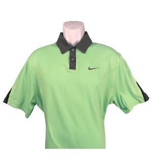 Nike Tiger Woods Collection Dri-FIT Golf Polo Shirt Green Grey‎ Mens Large L
